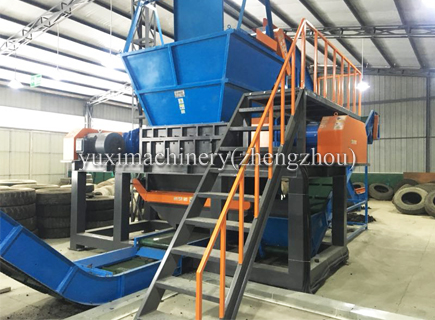 Waste tire recycling machinery