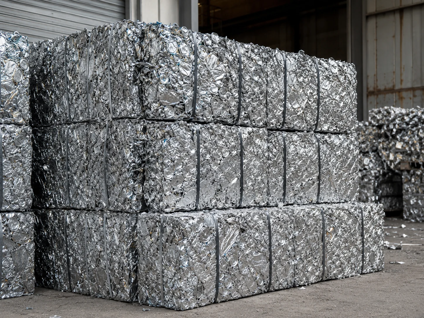 Aluminum bales after recycling